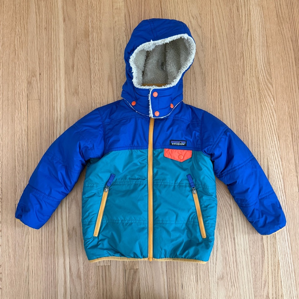 Patagonia Blue and Teal Tribbles Jacket